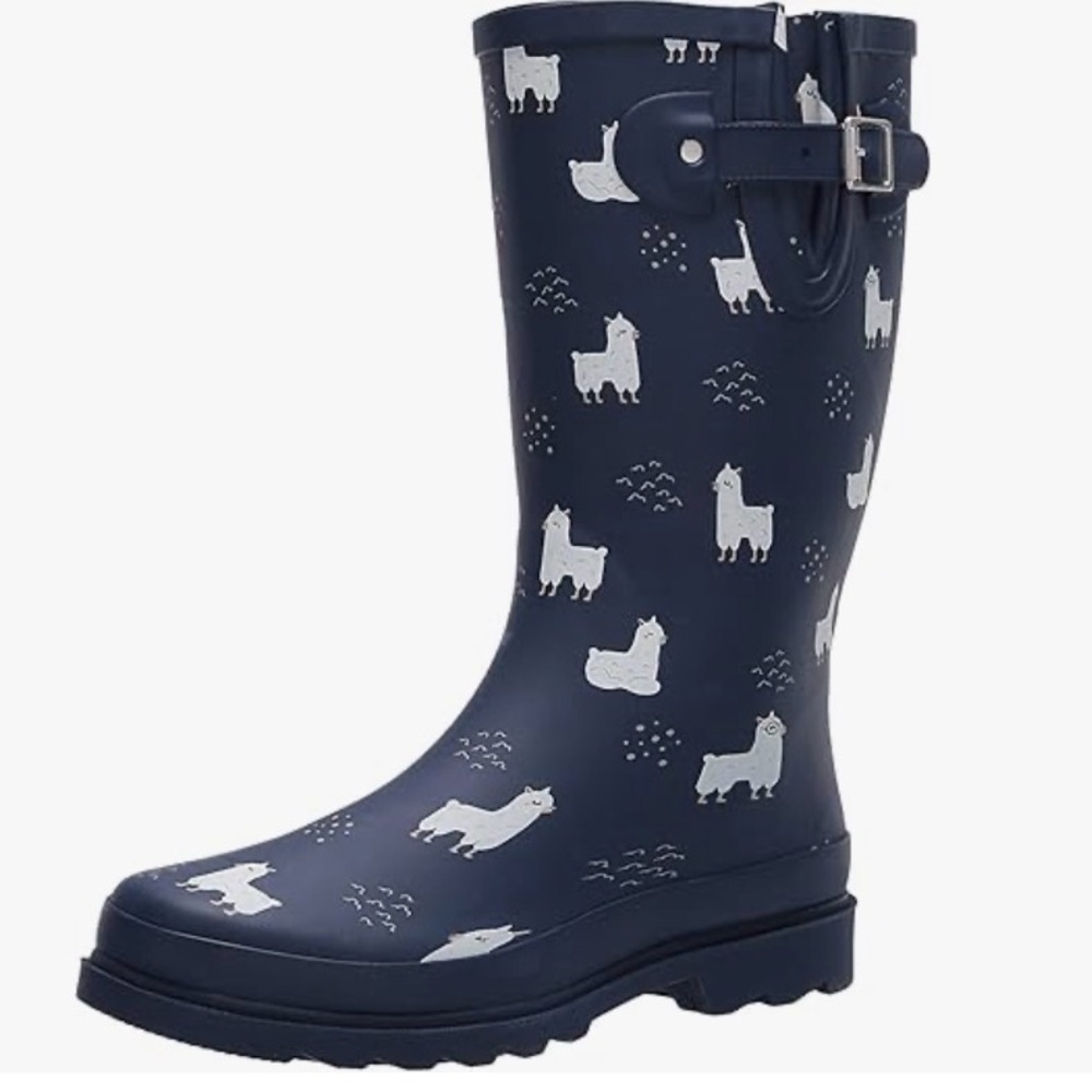 Western Chief Navy Llama Rain Boots